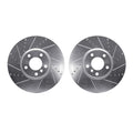 R1 10-18 BMW 740i Front Drilled & Slotted Silver Brake Rotor Set