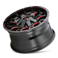 ~(34 lbs. 19X19X10)~ WARRIOR (8015) BLACK W/PRISM RED 17X9 6-135/6-139.7 -12mm 106mm