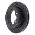 R1 20-25 Ford Transit-350 HD/DRW Rear Right Drilled & Slotted Black Brake Rotor
