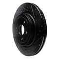 R1 12-16 Tesla Model S Rear Right Drilled & Slotted Black Brake Rotor