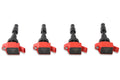MSD Ignition Coil Blaster Series Hyundai/Kia 1.6L Turbo Red 4-Pack Fits Hyundai Elantra Sport/Kona/Sonata/Tucson/Veloster 2015-2020 1.6L Turbo Engine 2017-2020 Kia Forte Gt/Forte5/ Optima/Soul 1.6L Turbo Engine MSD Ignition