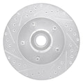 R1 Concepts Brake Rotor Drilled and Slotted Silver Fits Dodge Ram