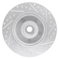 R1 Concepts Brake Rotor Drilled and Slotted Silver Fits Dodge Ram