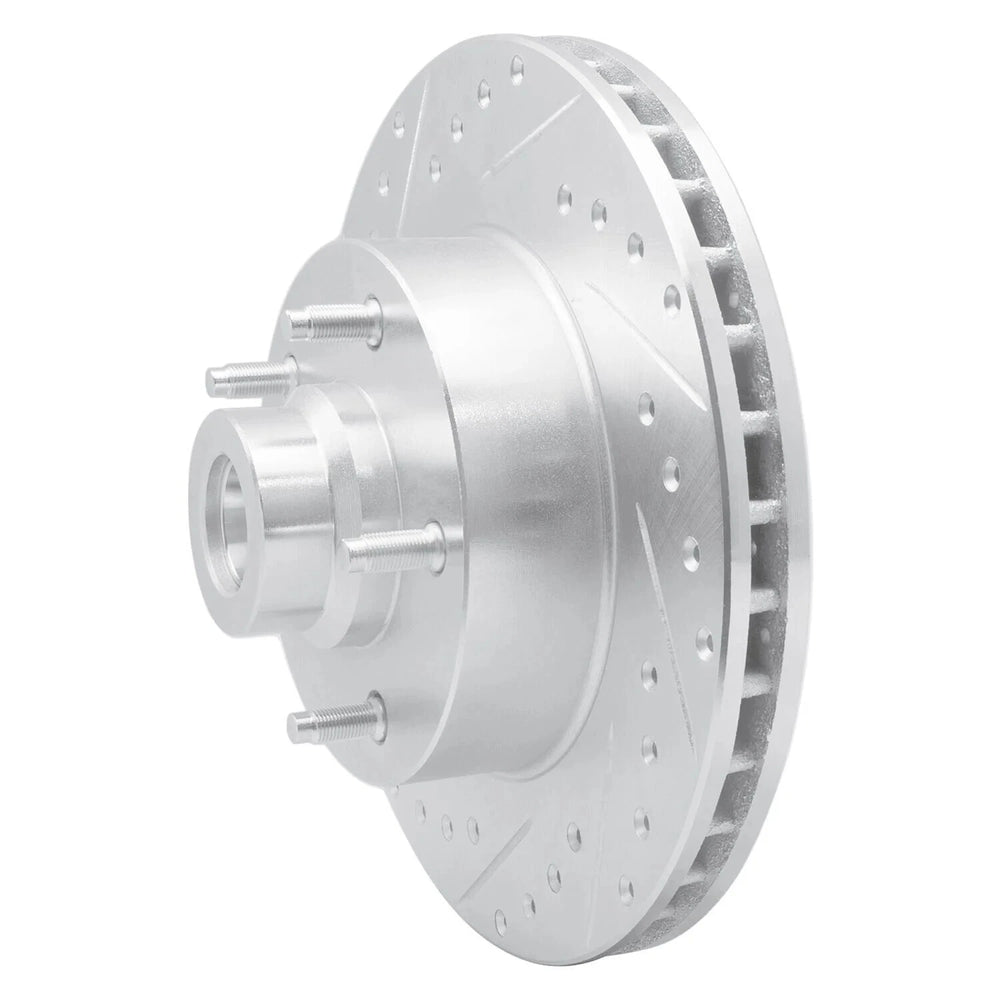 R1 Concepts Brake Rotor Drilled and Slotted Silver Fits Dodge Ram