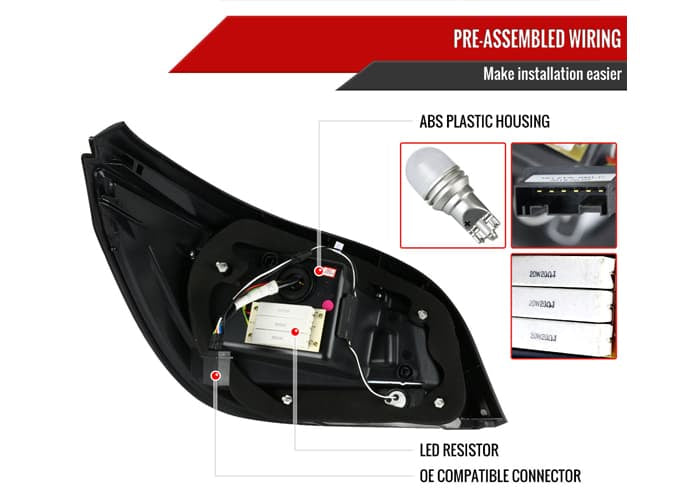 5 SERIES RED CLEAR LED TAIL LIGHTS