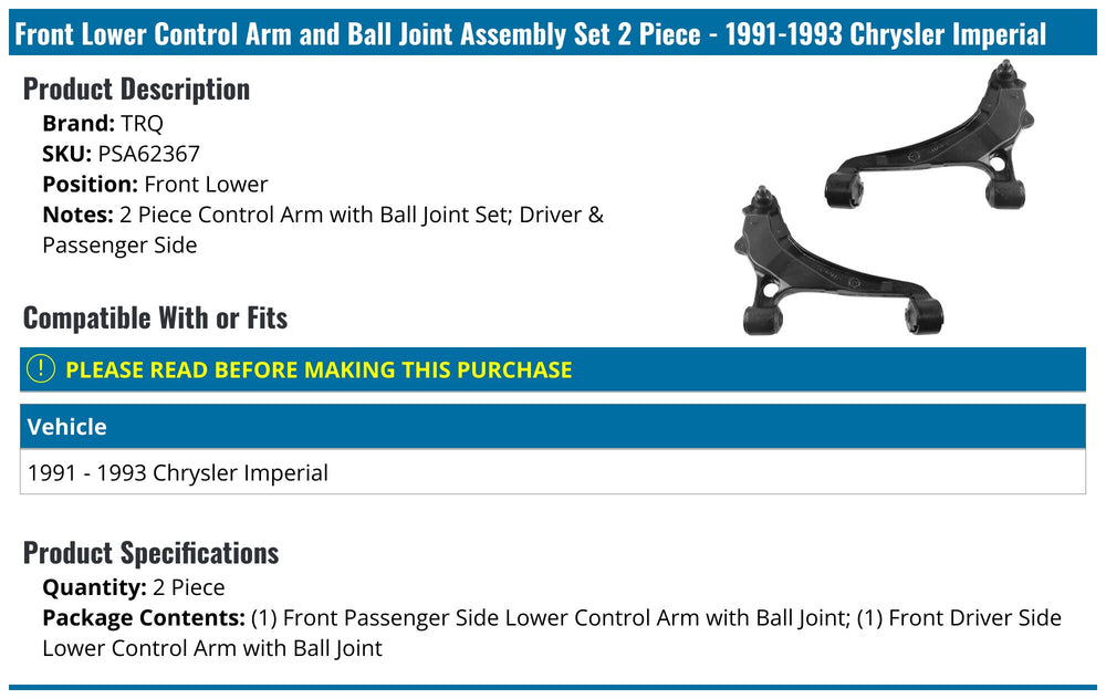CONTROL ARM W/ BALL JOINT