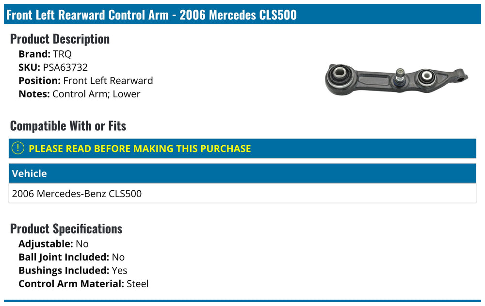 CONTROL ARM W/O BALL