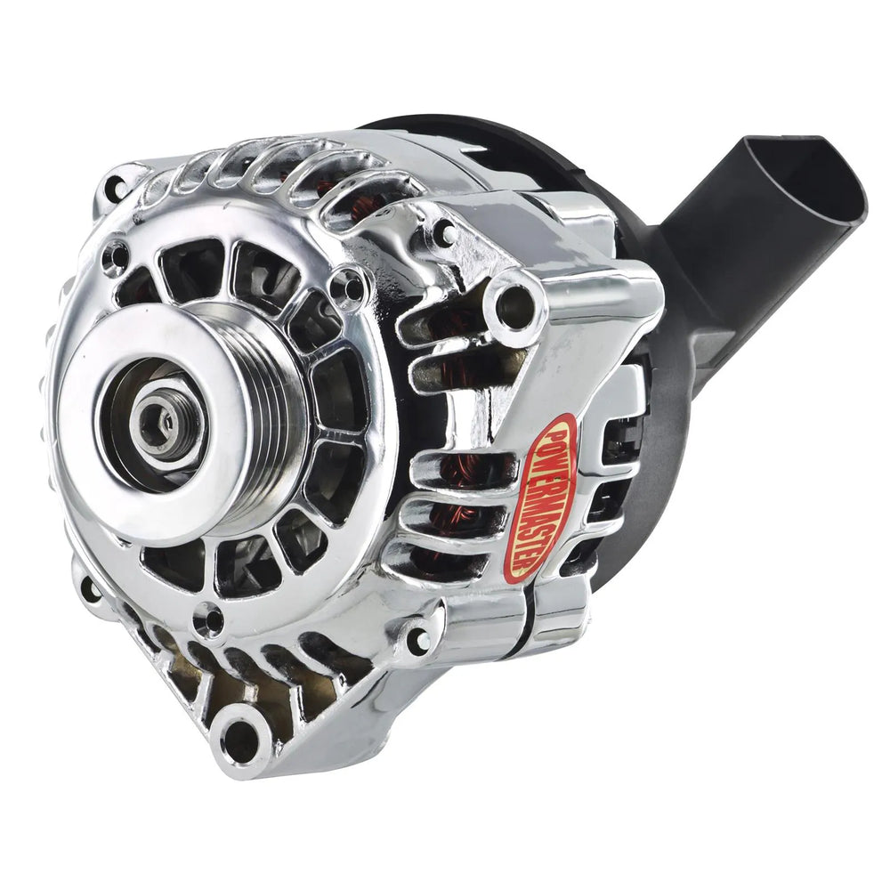 ALT GM CS130D CHROME 165A 6 GRV PULLEY 5:00 W/AIRDUCT COVER 1 WIRE OR OE HOOKUP