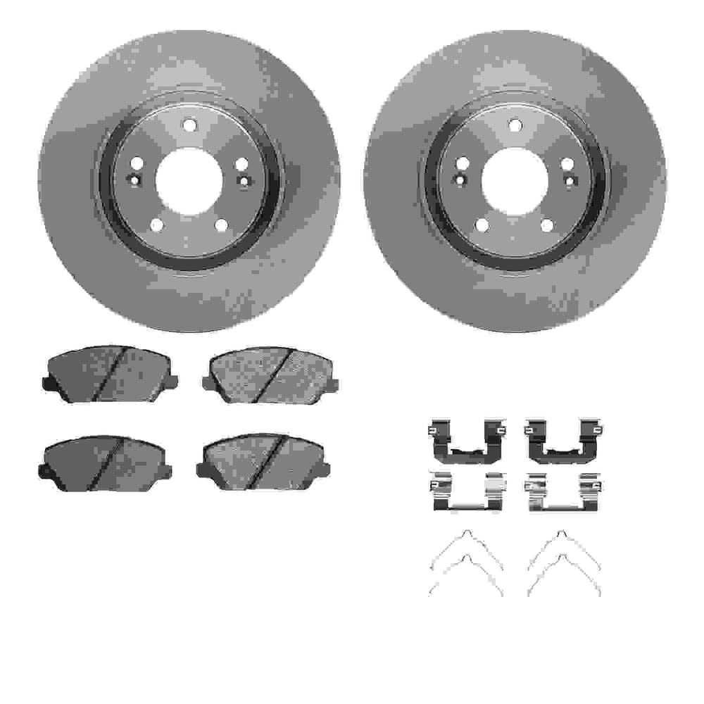 DFC 17-20 Kia Cadenza Front Rotors with 5000 Advanced Brake Pads w/Hardware
