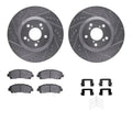 R1 09-14 Acura TL Front Drilled & Slotted Silver Brake Rotor Set w/Ceramic Pads and Hardware