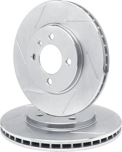 R1 Concepts Brake Rotor- Slotted - Silver Fits Ford Mustang