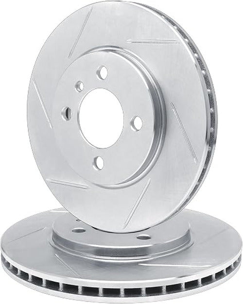 R1 Concepts Brake Rotor- Slotted - Silver Fits Ford Mustang