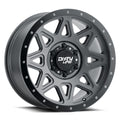 ~(48 lbs. 22X22X10)~ THEORY (9305) MATTE GUNMETAL W/ MATTE BLACK LIP 20X9 8-170 0mm 130.8mm