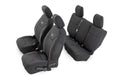 ~(14.3 lbs. 27X21X10)~ Jeep Neoprene Seat Cover Front and Rear Combo Black [13-18 Wrangler JK Unlimited]