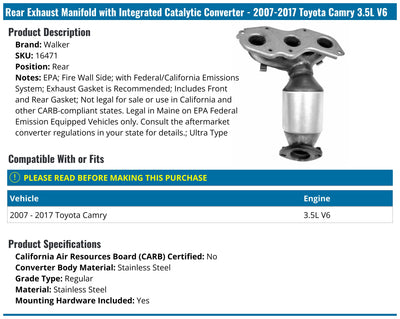 Walker Exhaust auto part