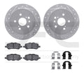 R1 09-15 Toyota Venza Rear Drilled & Slotted Silver Brake Rotor Set w/Optimum OE Pads and Hardware