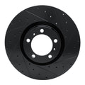 R1 10-24 Audi RS e-Tron GT Right Front Drilled & Slotted Black Brake Rotor