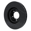 R1 10-24 Audi RS e-Tron GT Right Front Drilled & Slotted Black Brake Rotor