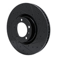 R1 10-24 Audi RS e-Tron GT Right Front Drilled & Slotted Black Brake Rotor