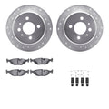 R1 E- Line Series Brake Rotor - D/S - Black w/ Ceramic Pads Hdw Fits BMW 325e