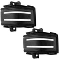 ~(1 lbs. 13X9X4)~ Ford 17-19 F250/F350/F450 Superduty Side Mirror Lenses (2-Piece Set) w/ WHITE LED Running Lights AMBER Flashing LED Turn