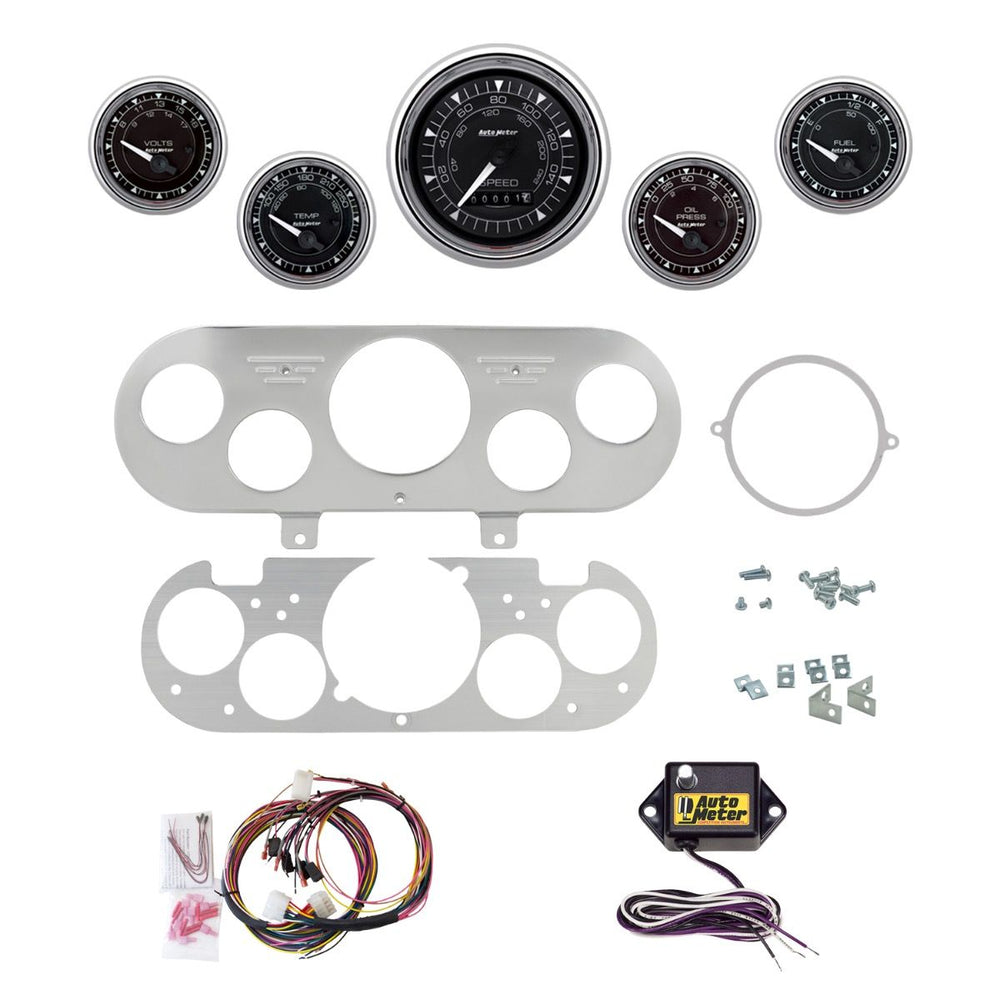 AutoMeter Mounting Sol. 62-65 Chevy NOVA Billet Panel/Gauge Kit - 3-3/8in. (x1) & 2-1/16in. (x4)