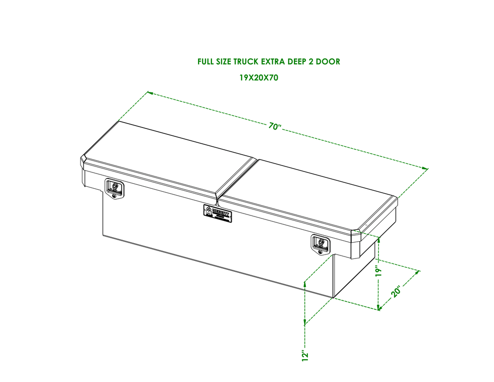 CROSSBODY TOOLBOX 16X20X70 DIAMOND PLATE GLOSS ALUMINUM
