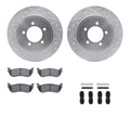 R1 Concepts Silver Drilled Slotted Rotors with 5000 Oep Brake Pads Hdw Fits Ford Explorer