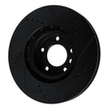 R1 11-18 Porsche Cayenne Right Front Drilled & Slotted Black Brake Rotor