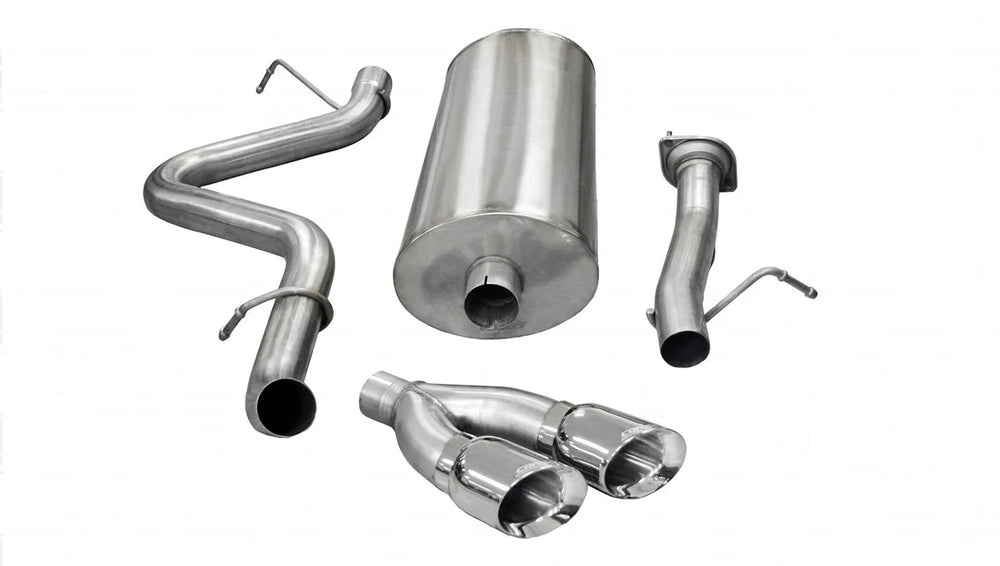 3.0 Inch Cat-Back Sport Single Side Exit Exhaust 4.0 Inch Polished Tips 07-10 Silverado Sierra 2500