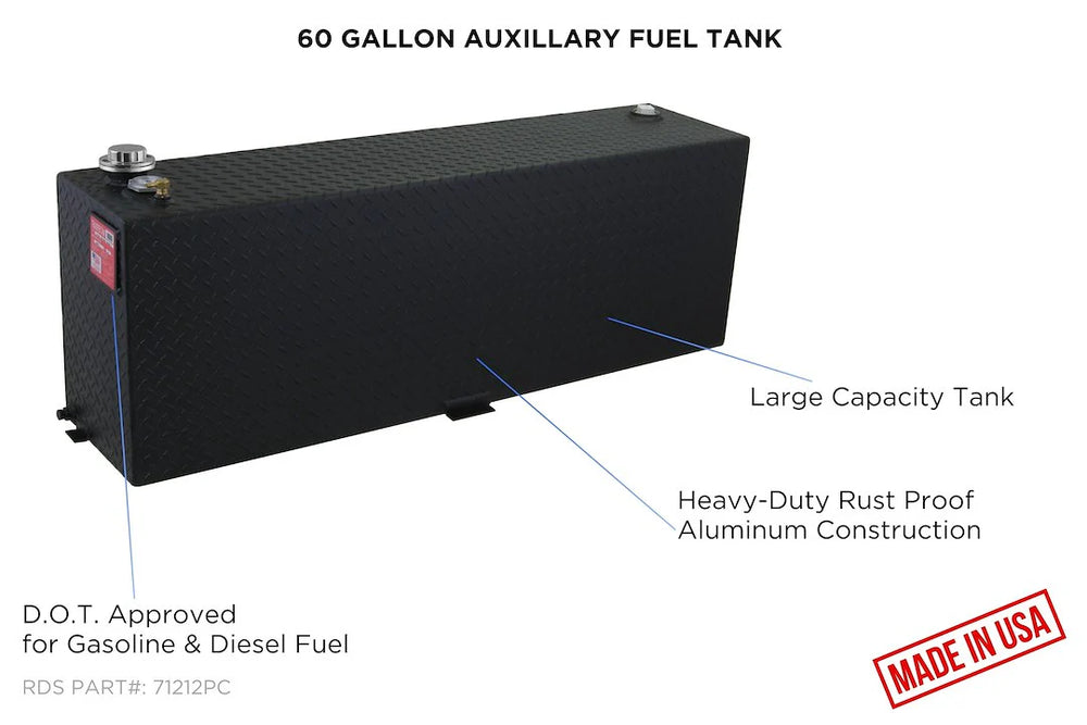 60 GAL ALUMINUM VERTICAL TRANSFER FUEL TANKBLACK