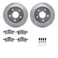 R1 Concepts Silver Drilled Slotted Rotors with 5000 Oep Brake Pads Hdw Fits Jeep Grand