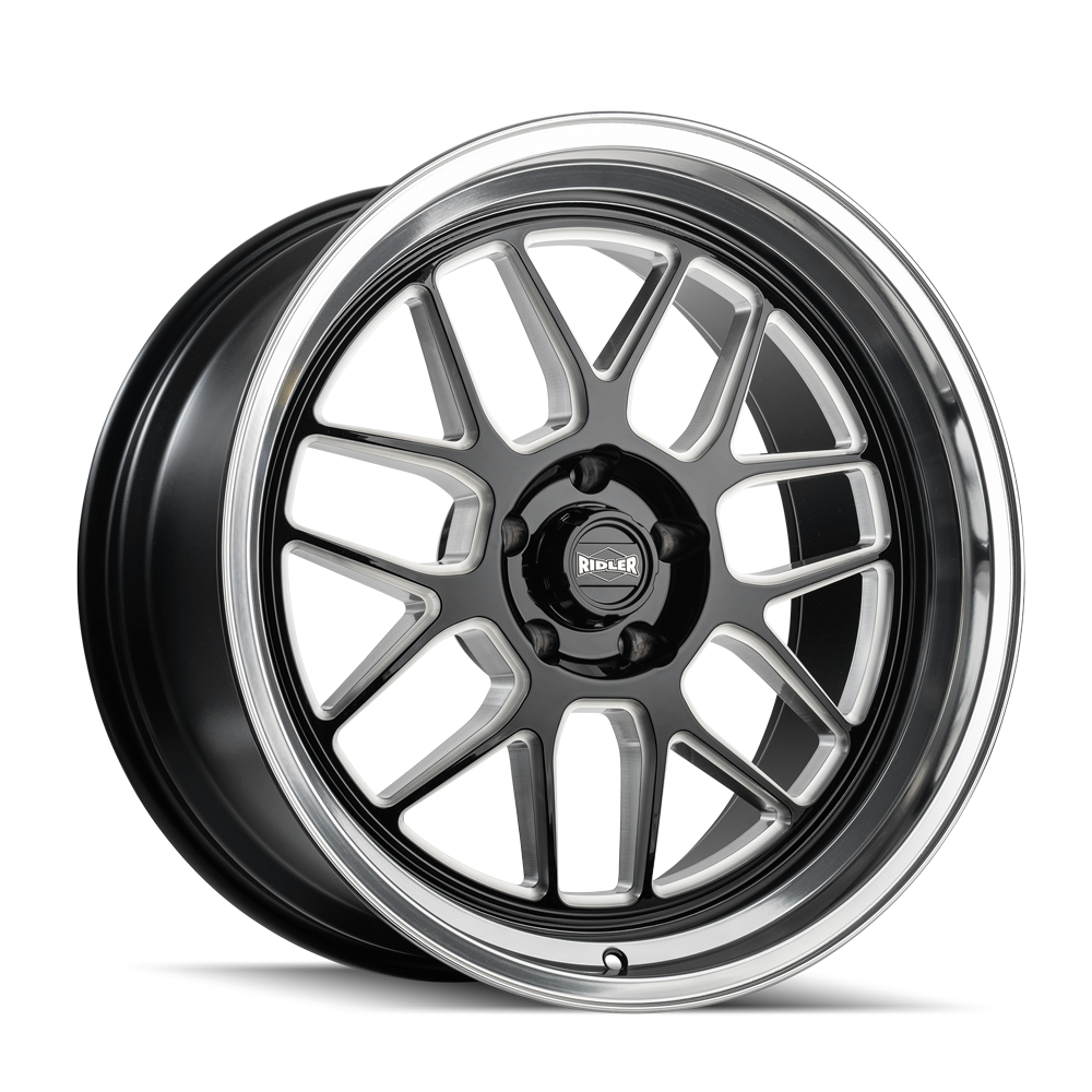 RIDLER 611 611 GLOSS BLACK/MILLED WITH DIAMOND CUT LIP 17X8 5-114.3 0MM 83.82MM