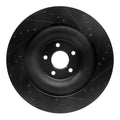 R1 10-24 Jaguar XFR Rear Left Drilled & Slotted Black Brake Rotor
