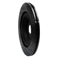 R1 10-24 Jaguar XFR Rear Left Drilled & Slotted Black Brake Rotor