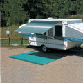 CAMPOUT 8FT 5IN L X 6FT 8IN EXT. BORDEAUX DUNE STRIPED VINYL MANUAL PATIO AWNING