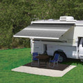 CAMPOUT 8FT 5IN L X 6FT 8IN EXT. BORDEAUX DUNE STRIPED VINYL MANUAL PATIO AWNING