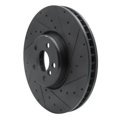 R1 16-25 BMW 230I xDrive Right Front Drilled & Slotted Black Brake Rotor