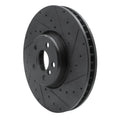 R1 16-25 BMW 230I xDrive Right Front Drilled & Slotted Black Brake Rotor