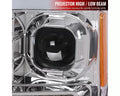 PROJECTOR HEAD LIGHTS WITH LED BAR - CHROME HOUSING AND CLEAR LENS