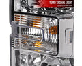 PROJECTOR HEAD LIGHTS WITH LED BAR - CHROME HOUSING AND CLEAR LENS