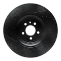 R1 14-23 Dodge Charger Front Right Drilled & Slotted Black Brake Rotor