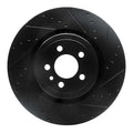 R1 14-23 Dodge Charger Front Right Drilled & Slotted Black Brake Rotor