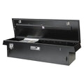 90 X 16 X 16 PASSENGER SIDE LOW SIDE TOOL BOX W/SMOOTH BLK BASE LEOPARD LID