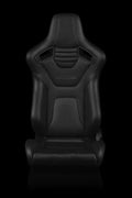 Braum Elite-X Series Sport Seats - Black Leatherette (Black Stitching) - BRR1X-BKBS