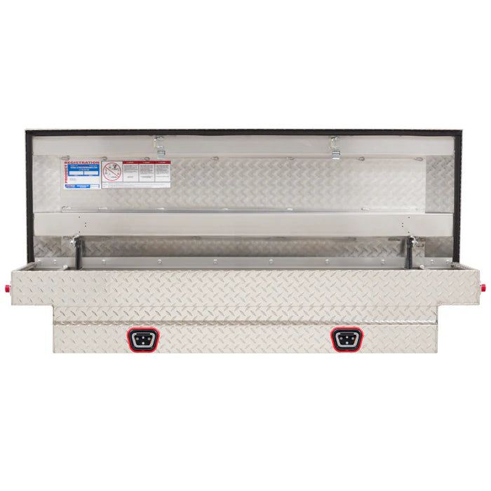 SADDLE BOX ALUMINUM COMPACT CLEAR 7.0 CU FT