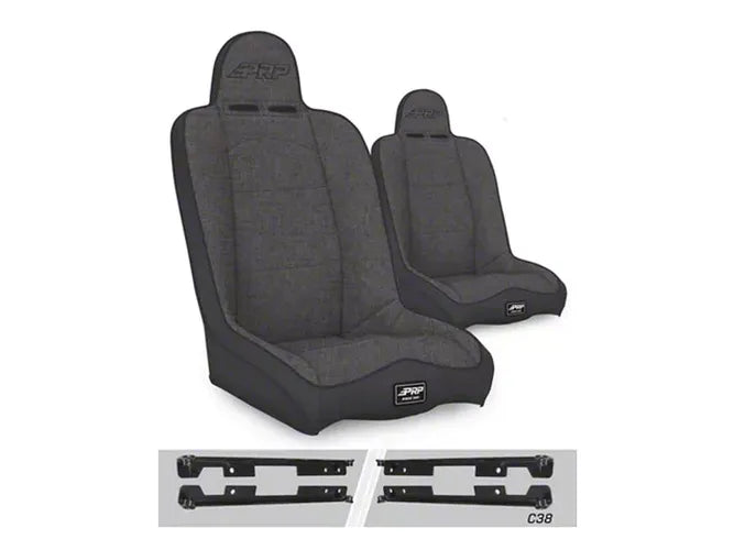 PRP Jeep Wrangler JK/JKU Daily Driver High Back Suspension Seats Kit (Pair) - Gray