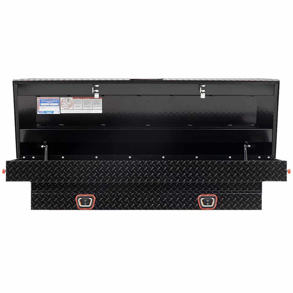 SADDLE BOX ALUM COMPACT GLOSS BLK 6.0 CU FT