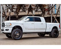 2019 -UP 3500 DODGE RAM 4in **PREMIUM** (4WDLEAF SPRING REAR) FRONT SHOCKS and REAR SHOCK EXTENDERS PLUS FABRICATED RADIUS ARMS (4 INCH AXLE)(BLACK POWDER)
