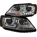 1113 JETTA PROJECTOR HEADLIGHTS W/ PLANK STYLE DESIGN CHROME CLEAR